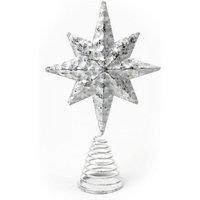 KDMD Silver Star Tree Topper Metal Christmas Tree Toppers