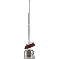 NESTLUNE Brown Stainless Steel Broom & Dustpan Set Extra | Size: 100 cm x 15 cm