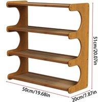 PAWNORA 4Tier Wooden Bamboo Shoe Rack Storage Shelf Hallway Organiser in Brown | Size: 100 cm