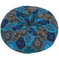 PAWNORA Blue 50cm Round Floor Cushion 8cm Thick Home Decor Pillow