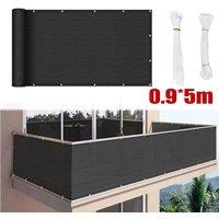 NESTLUNE Black 5M Privacy Garden Fence Panel Balcony UV Protection | Size: 100 cm x 15 cm