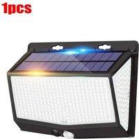 NESTLUNE 1pcs 468 LED Solar Powered PIR Motion Sensor Wall Lights in Black