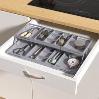 NESTLUNE 2-tiers Style 1 Multi Level Smart Drawer Organizer Multi Tier in Grey | Size: 100 cm x 60 cm