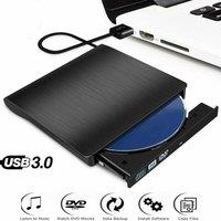 NESTLUNE Slim External CD/DVD Drive USB 3.0 Player Burner Reader in Black