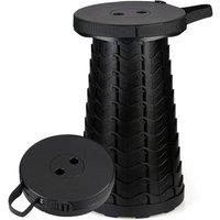 Kelvenix Portable Folding Stool Telescoping Seat Camping in Black