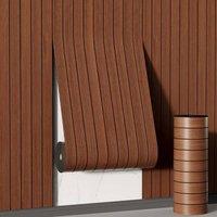 Kelvenix 3m Wood Grain Panel Effect Wallpaper Stick Self Adhesive in Brown | Size: 0.6m2