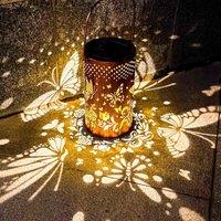Kelvenix Garden Ornaments Outdoor Butterfly Solar Lanterns in Brown | Size: 0.6m2