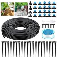 Kelvenix 30M Drip Irrigation System Easy to Setup Automatic Watering 4L/H in Black | Size: 10000mm x 520mm