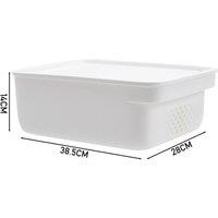 FORGEVIO Large Size 28x38.5x14cm White Plastic Storage Box | Size: 500mm