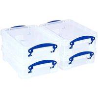 FORGEVIO Really Useful (PACK OF 4) Plastic Storage Box in Clear | Size: 500mm