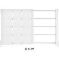 FORGEVIO 38-55cm Divider Cupboard Closet Tension Shelf Separator Storage in White | Size: 0.6m2
