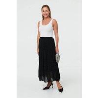 Izabel London Women's Sparkly Textured High Waist Maxi Skirt in Black | Size: 10