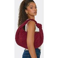 EGO Women's Faux Suede Shoulder Bag in Dark Red