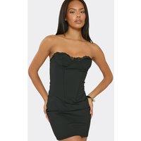 EGO Women's Sleeveless Lace Trim Mini Dress in Black | Size: 6