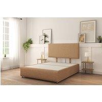 Sloomy Sterling Naples Divan Bed Base No Drawers With 26 Strutted Headboard & 12 Matching Footboard in Light Brown | Size: King