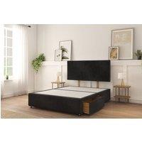 Sloomy Sterling Naples Divan Bed Base 2 Drawers Right Side With 26 Strutted Headboard & 12 Matching Footboard in Black | Size: Double