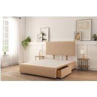 Sloomy Sterling Naples Divan Bed Base 2 Drawers Foot-End With 26 Strutted Headboard & 12 Matching Footboard in Stone | Size: Super King