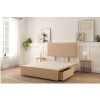 Sloomy Ashford Plush Divan Bed Base 4 Drawers With 26 Strutted Headboard in Stone | Size: Double