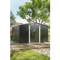 Living and Home 12x10 FT Large Metal Garden Tool Storage Shed in Grey