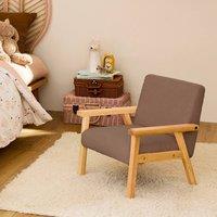 sweeek Children's scandi-style armchair in boucle fabric, rubberwood in Taupe