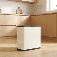 STILVORA 8 L Kitchen Bin with Lid in Cream