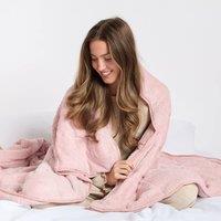 OHS Teddy Fleece Sensory 10kg Weighted Blanket Sleep Therapy in Pink | Size: 150 cm 200 cm