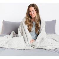 OHS Teddy Fleece Sensory 10kg Weighted Blanket Sleep Therapy in Silver | Size: 150 cm 200 cm