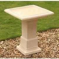 Primrose Hatfield Cast Natural Stone Effect Outdoor Garden Bird Bath 51cm in White