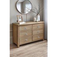 Julian Bowen Memphis 6 Drawer Wide Chest in Light Oak
