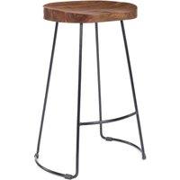 Elm Home And Garden Solid Wood Dark Oak Finish Kitchen Bar Stool in Dark Brown