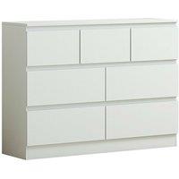 SquareBoxx Fairfield Matt Minimalist Chest of Draws 7 Draw in White