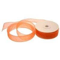 KDMD Orange Wired Chiffon Ribbon Gift Wrap