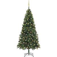 Berkfield Home Artificial Pre-lit Christmas Tree with Ball Set Green 210 cm