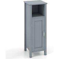 Costway Bathroom Floor Cabinet Freestanding Narrow Storage Organizer in Grey