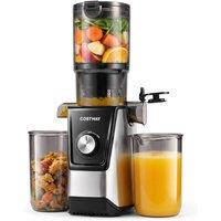 Costway Juicer Machine, Cold Press Juicer Dual Outlets in Black
