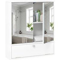 Costway Bathroom Wall Cabinet with Mirror Modern Medicine Cabinet in White