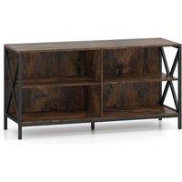Gymax TV Stand for TVs Entertainment Center with 4 Open Storage Shelves in Brown
