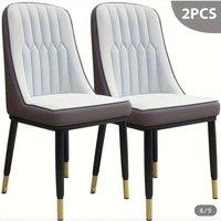 KORVIXA 2pcs Leather Dining Chair Golden Horn in Grey | Size: 100 cm x 100 cm