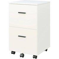 KORVIXA White 2 Drawers Mobile File Cabinet Rolling Organizer | Size: 100 cm