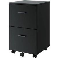 KORVIXA Black 2 Drawers Mobile File Cabinet Rolling Organizer | Size: 100 cm x 100 cm