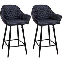 KORVIXA Ergonomic Bar Stool Leather Dining Chair in Black | Size: 100 cm x 100 cm