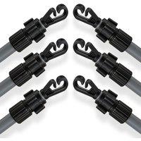 NESTLUNE 6x 2.6m Clothes Washing Line Prop Pole Heavy Duty in Black | Size: 100 cm x 15 cm