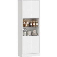 KORVIXA White Wood Effect 170 cm Kitchen Pantry Cabinet | Size: W600mm x H750mm
