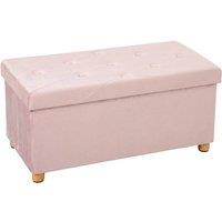 KORVIXA Pink Storage Ottoman Bench with Wood Legs | Size: 100 cm x 100 cm