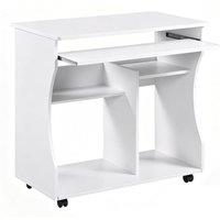 Ventryn Computer Desk w/ Sliding Keyboard Tray in White