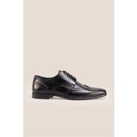 Oswin Hyde Men's Miller Derby Leather Brogue Shoe in Black | Size: 11