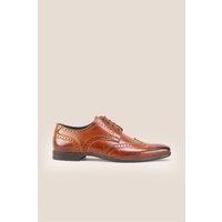 Oswin Hyde Men's Miller Derby Leather Brogue Shoe in Tan | Size: 10