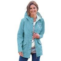 Atlas For Women Women's Waxed Hooded Windbreaker in Blue | Size: 16-18