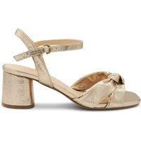 Paradox London Women's 'Nalani' Wide Fit Block Heel Sandal in Gold | Size: 4