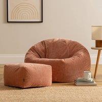 icon Kingston Bean Bag & Footstool Jumbo Cord Bundle in Light Pink